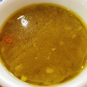 ひき肉とミックスベジタブルのカレースープ